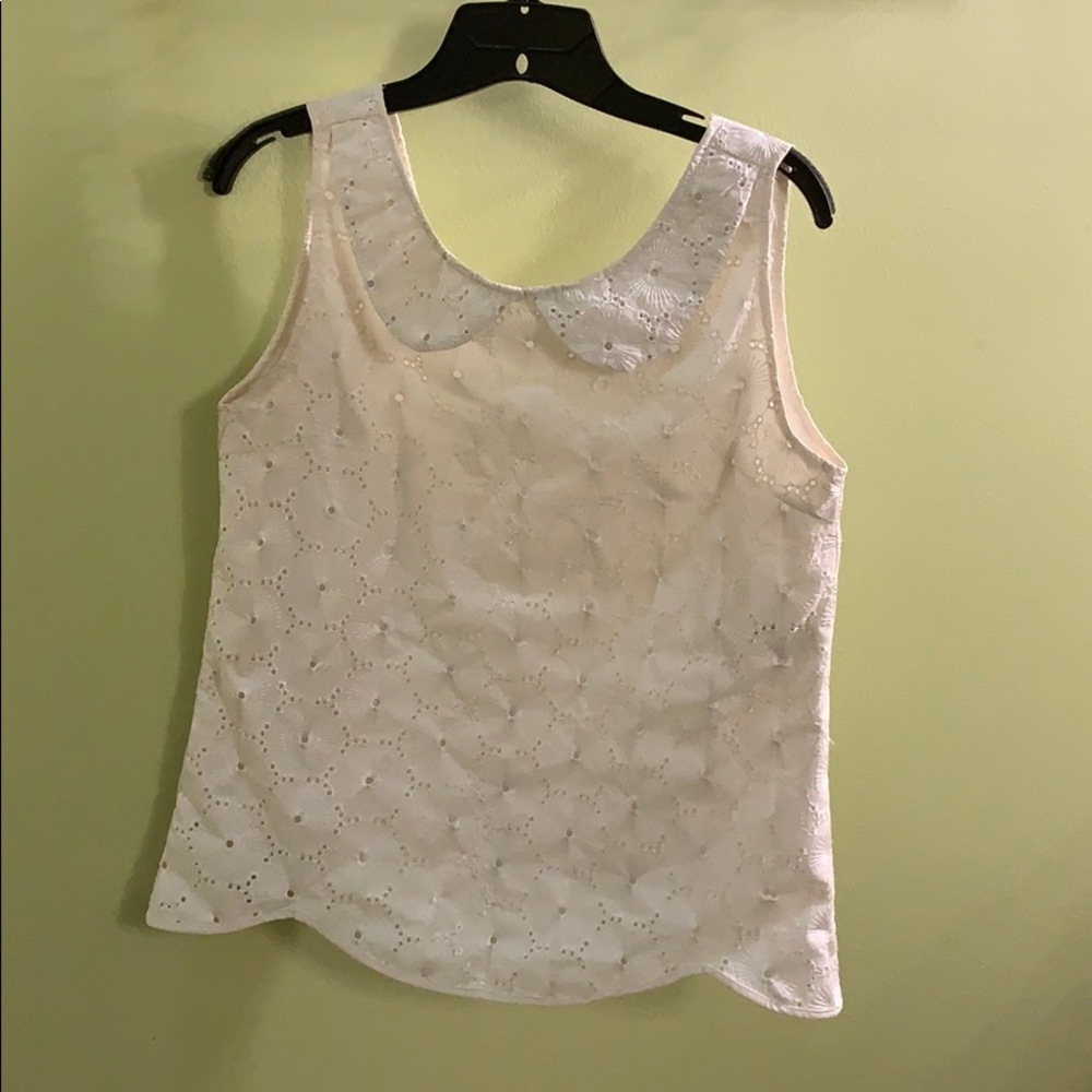 Tulle Collar Tank Top